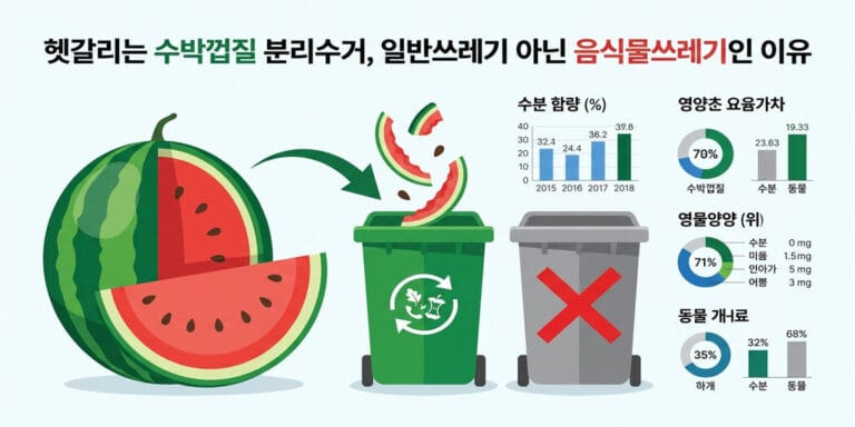 헷갈리는 수박껍질 분리수거, 일반쓰레기 아닌 음식물쓰레기인 이유