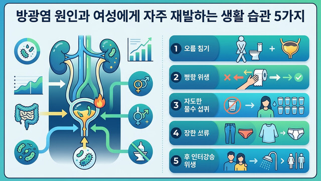 방광염 원인과 여성에게 자주 재발하는 생활 습관 5가지