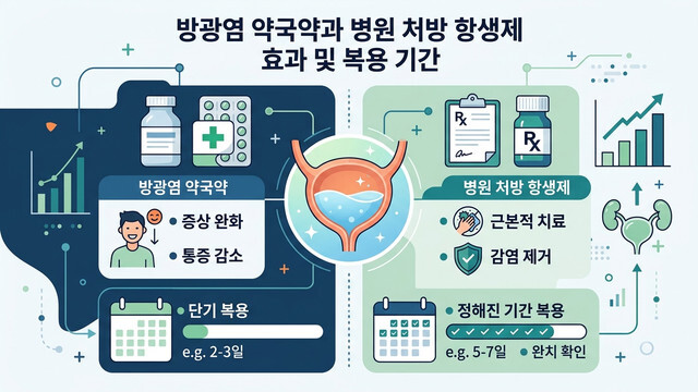 방광염 약국약과 병원 처방 항생제 효과 및 복용 기간
