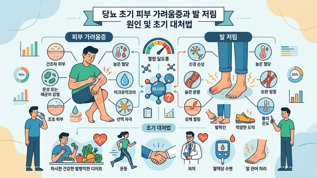 당뇨 초기 피부 가려움증과 발 저림 원인 및 초기 대처법
