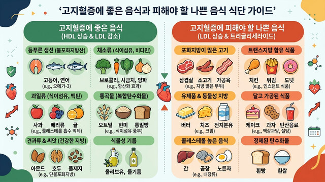 고지혈증에 좋은 음식과 피해야 할 나쁜 음식 식단 가이드