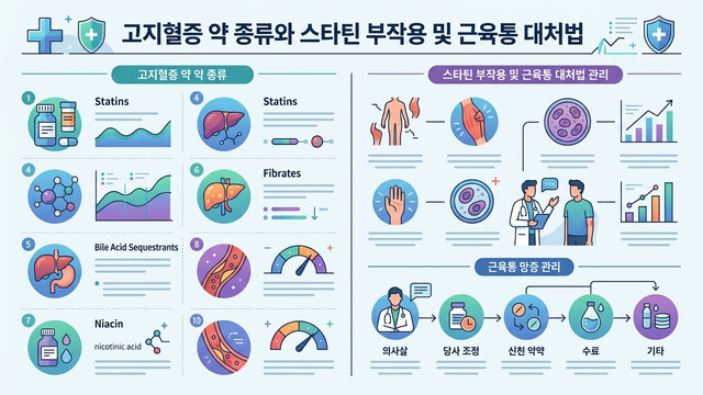 고지혈증 약 종류와 스타틴 부작용 및 근육통 대처법