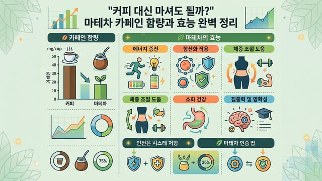“커피 대신 마셔도 될까?” 마테차 카페인 함량과 효능 완벽 정리