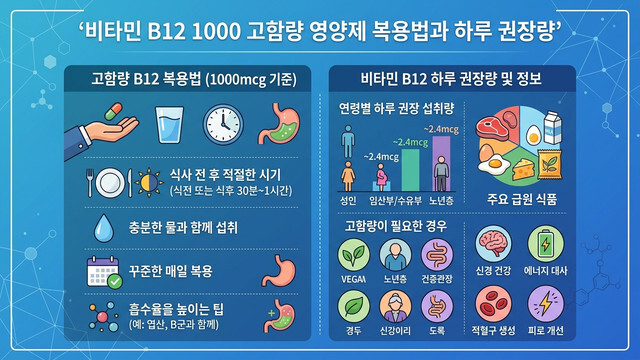 비타민 B12 1000 고함량 영양제 복용법과 하루 권장량