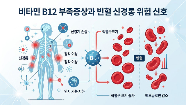 비타민 B12 부족증상과 빈혈 신경통 위험 신호