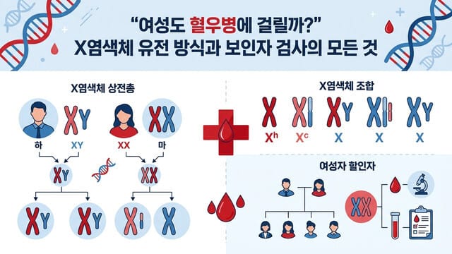 “여성도 혈우병에 걸릴까?” X염색체 유전 방식과 보인자 검사의 모든 것