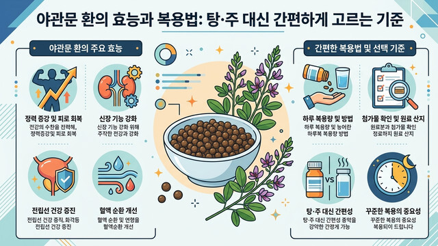야관문 환의 효능과 복용법: 탕·주 대신 간편하게 고르는 기준